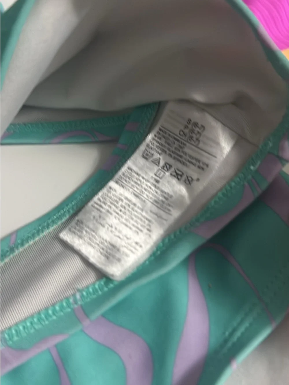 Girls Two-Piece Swim Set lot in Turquoise, Purple & Neon Pink